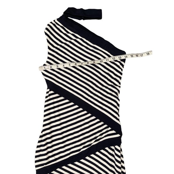 Bailey 44 Climbing Vine Asymmetric Choker Sleeveless‎ Criss Cross Stripe Dress S - Picture 6 of 12